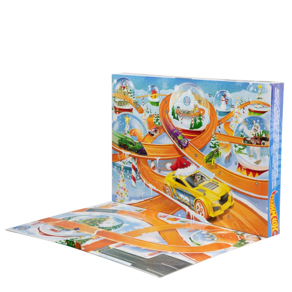 Hot Wheels Advent Calendar snowplow accessory enhances winter play