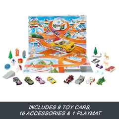 Hot Wheels Advent Calendar tree accessory adds festive scenes