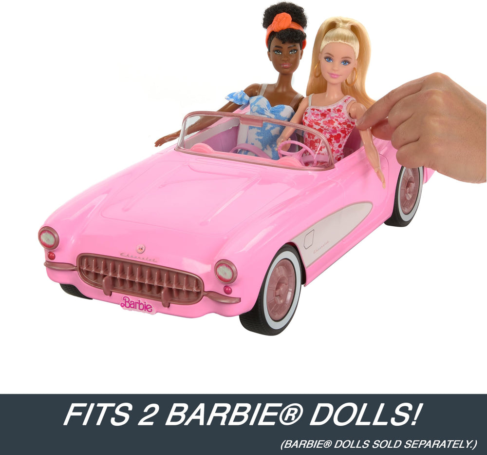 Hot Wheels Barbie Corvette speeds up to 5 mph for safe fun.