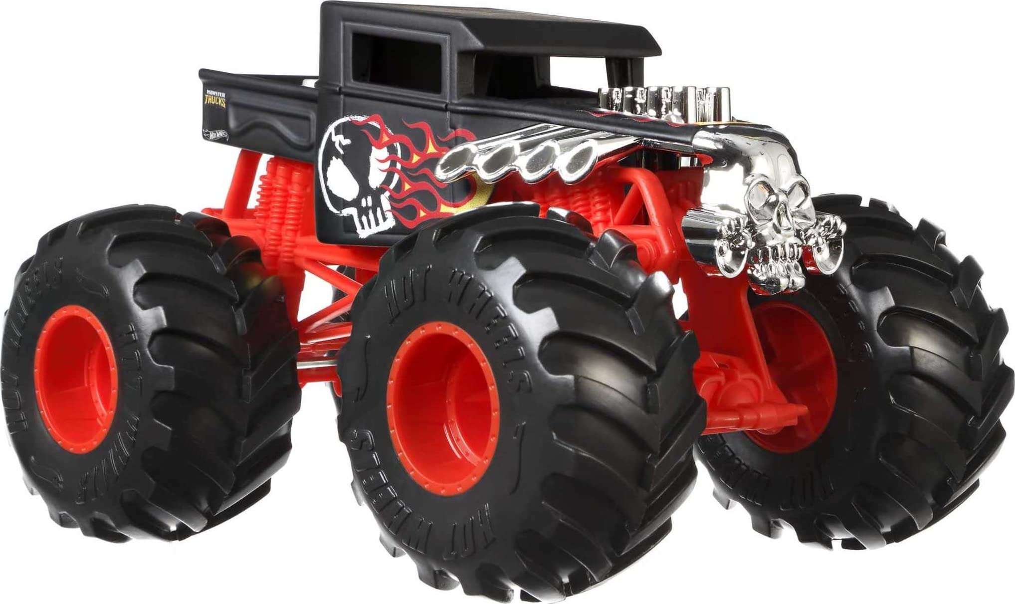 Hot Wheels Bone Shaker 1:24 scale die-cast truck ready for action-packed play.