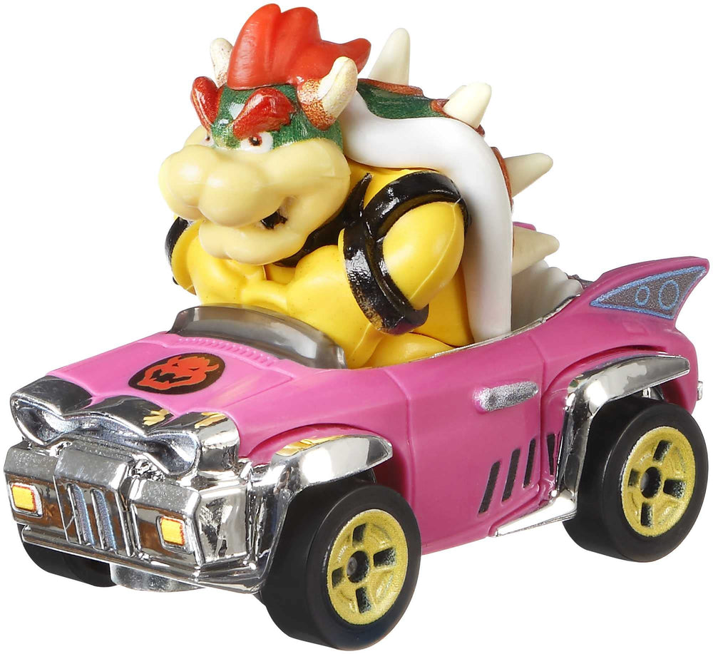 Hot Wheels Bowser with Badwagon side view on a colorful race track.