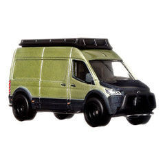 Hot Wheels Circuit Legend Mercedes Sprinter Van side profile captures scale-accurate silhouette.