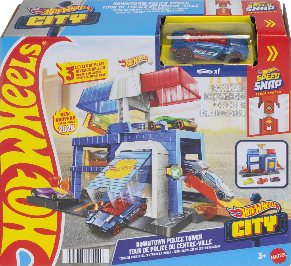 Hot Wheels City Downtown Police Tower top lookout windows for city watch scenes