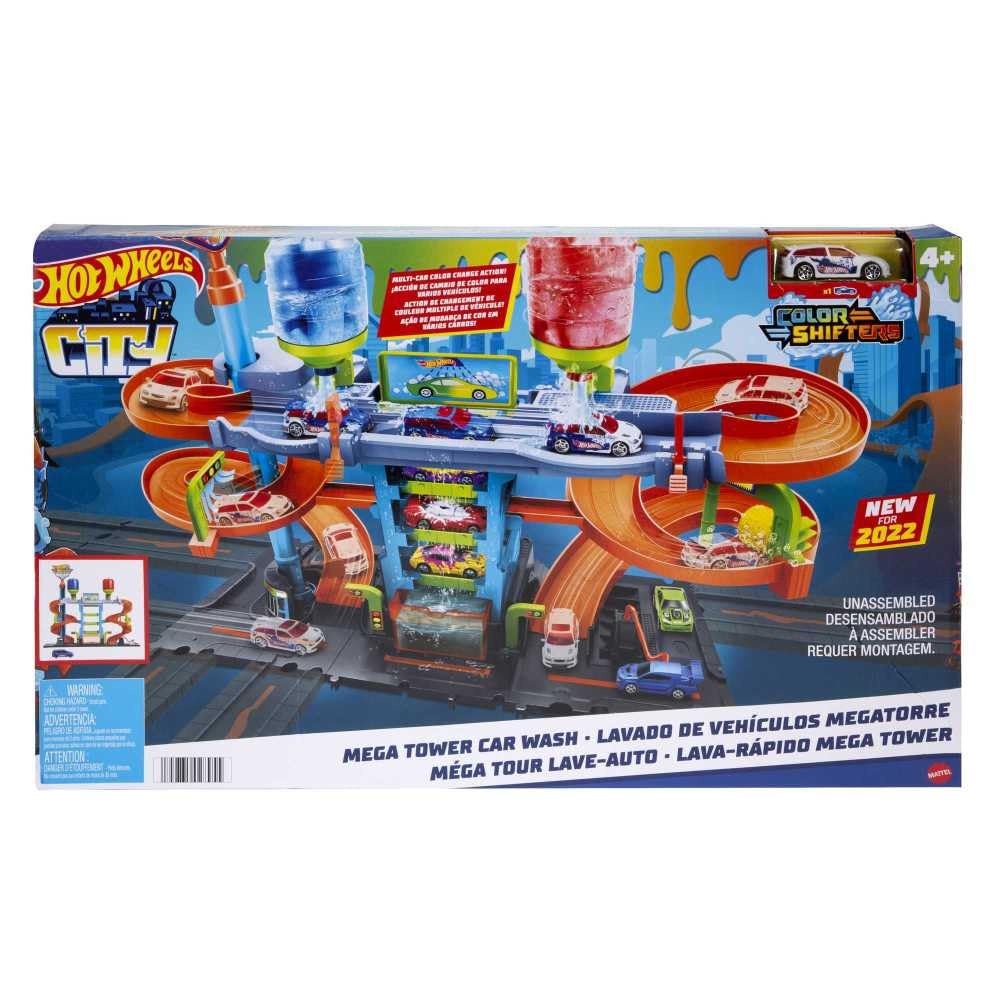 Hot Wheels City Mega Car Wash color-change features add magical moments during play