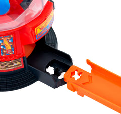 Hot Wheels Downtown Candy Shop moving gate and parking spot encourage pretend play