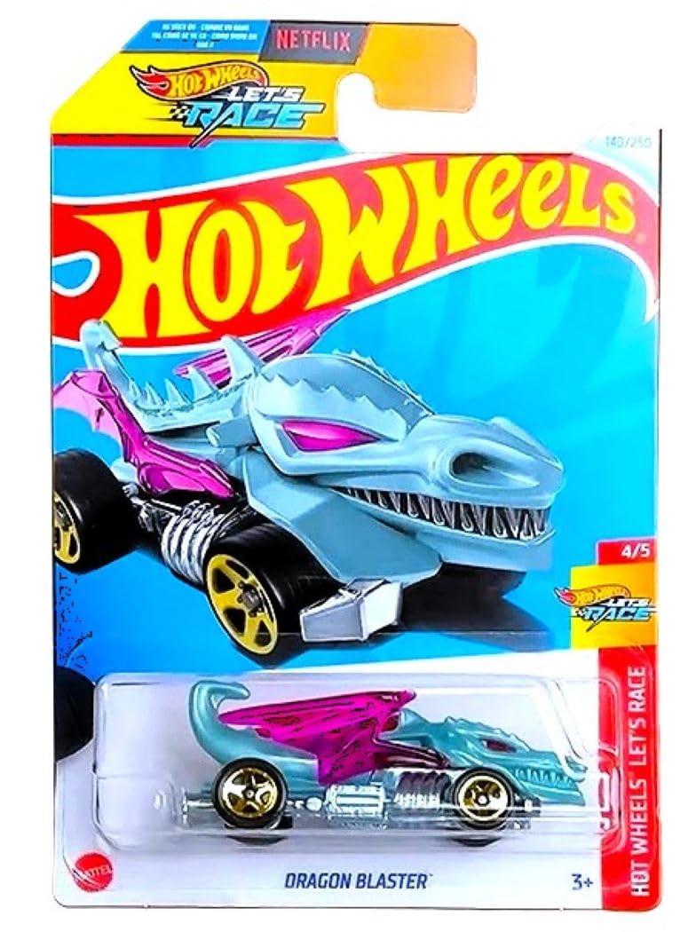 Hot Wheels Dragon Blaster dragon design for imaginative racing on tracks.