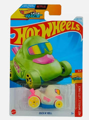 Hot Wheels Duck N' Roll glow-in-the-dark race car glows for nighttime play.