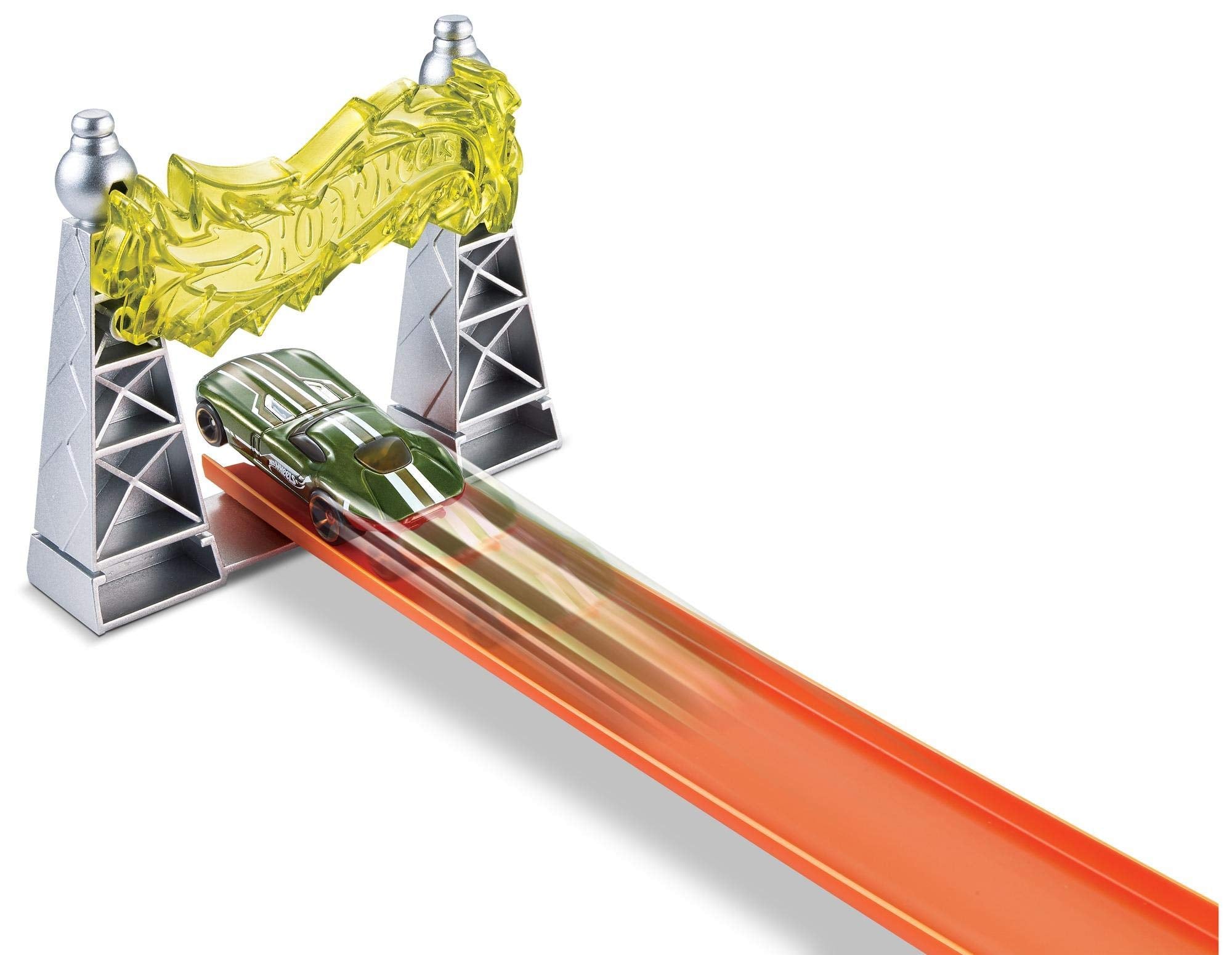 Hot Wheels Electric Tower Playset includes a ready-to-race car for immediate action.