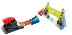 Hot Wheels Electric Tower Playset launcher accelerates cars into bold stunts.