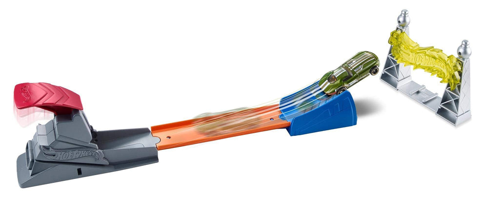 Hot Wheels Electric Tower Playset with orange track for fast, thrilling racing play.
