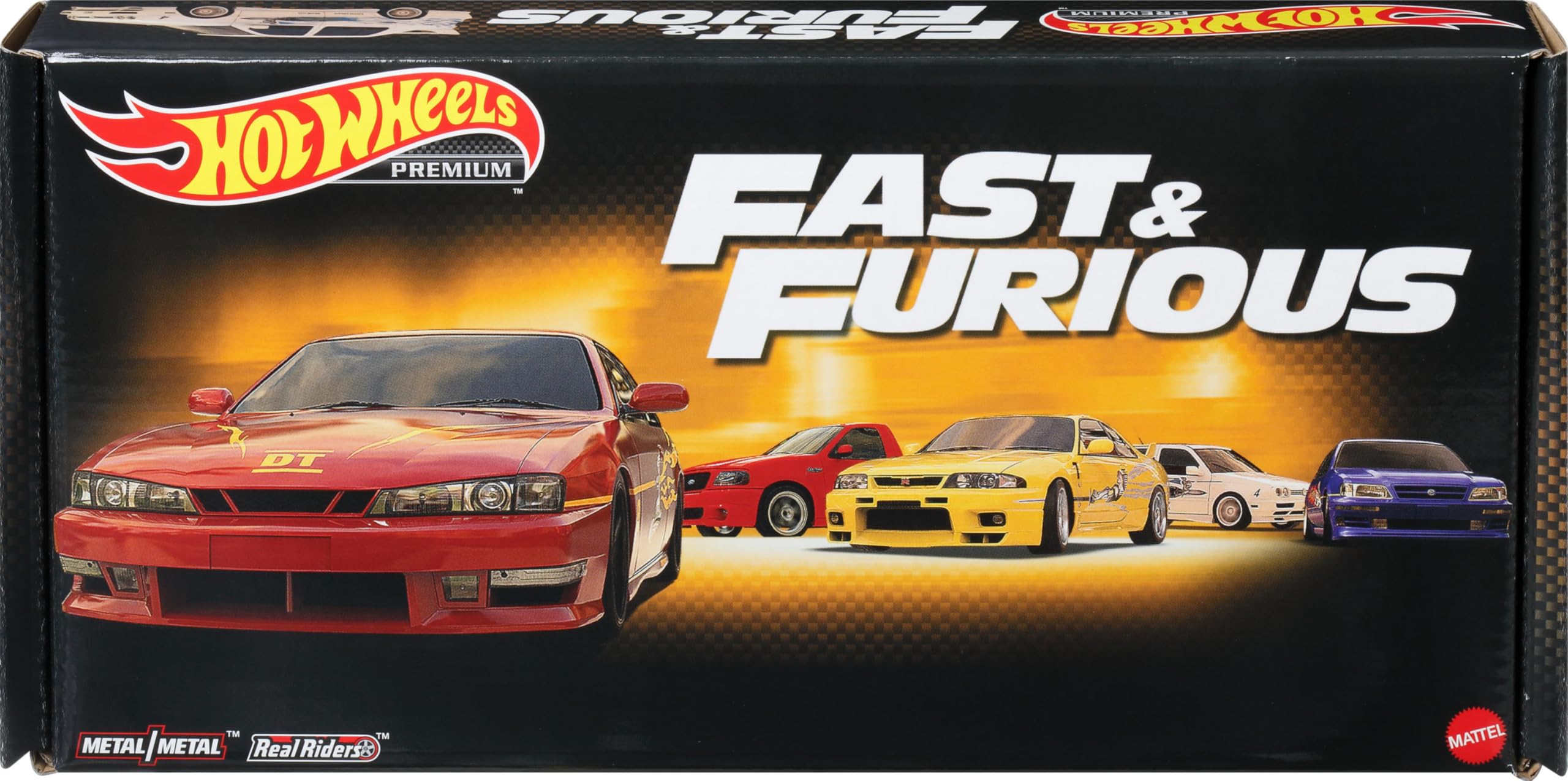 Hot Wheels Premium Fast and Furious bundle in collectible box for display and gifting.