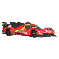 Hot Wheels Ferrari 499P authentic livery enhances display realism.