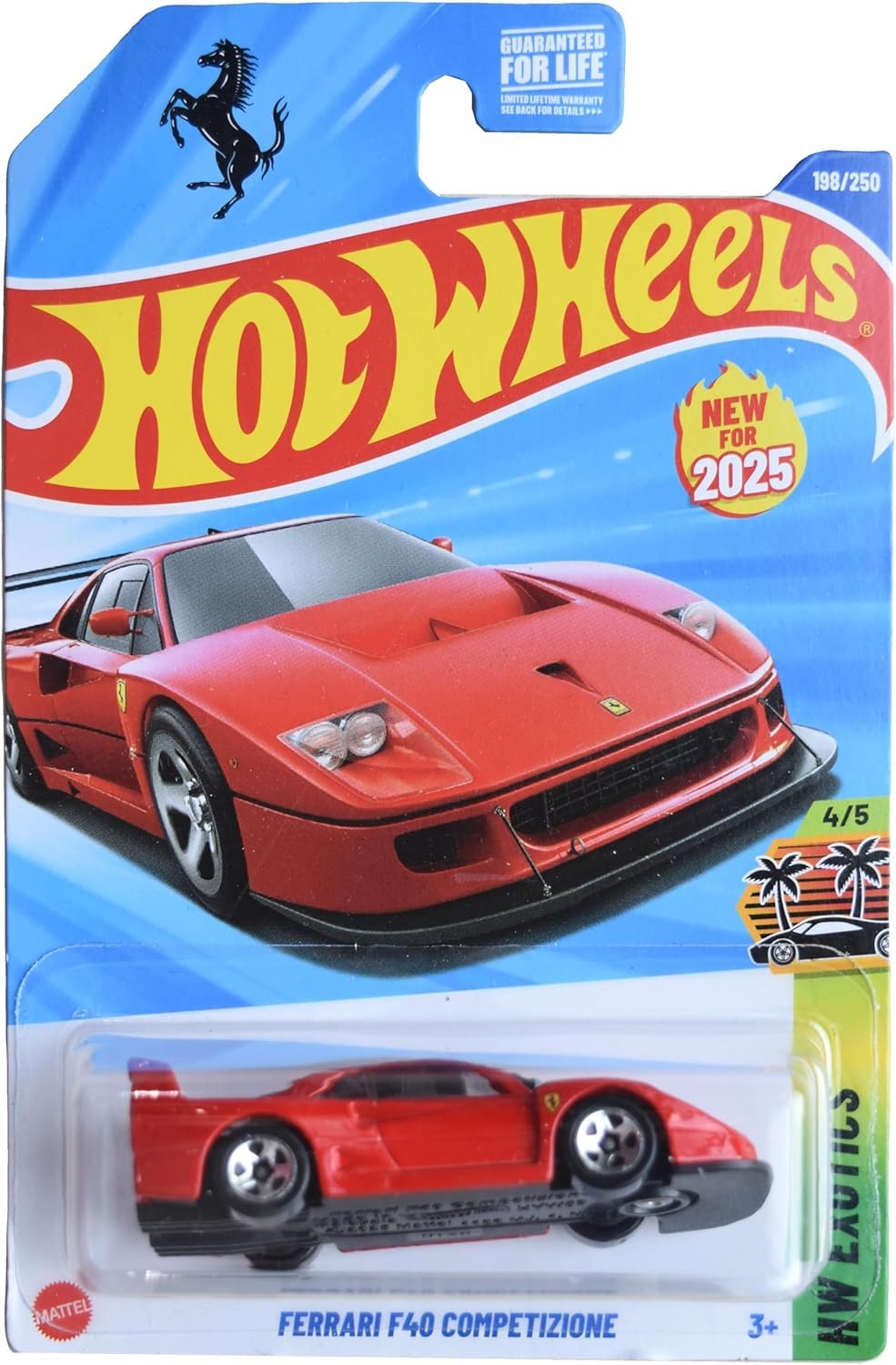 Hot Wheels Ferrari F40 Competizione in red, 1:64 scale die-cast for display and collecting