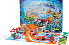 Hot Wheels festive accessories spread including reindeer and gingerbread house for scene play