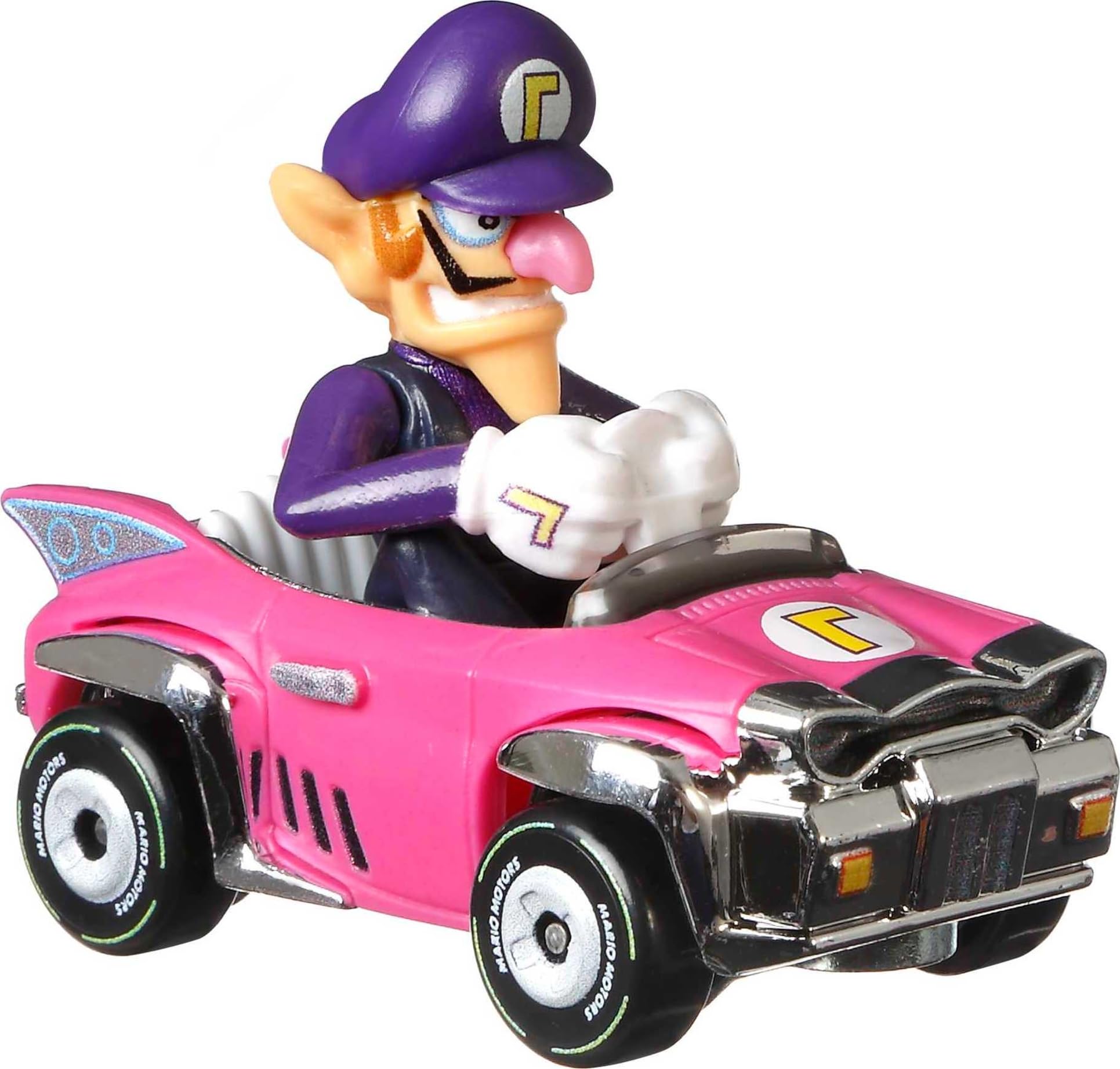 Hot Wheels Mario Kart 4-Pack top view shows exclusive model among diverse character karts.