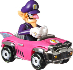 Hot Wheels Mario Kart 4-Pack top view shows exclusive model among diverse character karts.