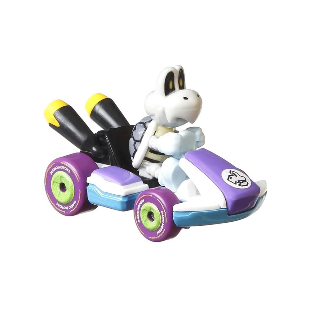 Hot Wheels Mario Kart Dry Bones die-cast car in 1:64 scale ready for racing