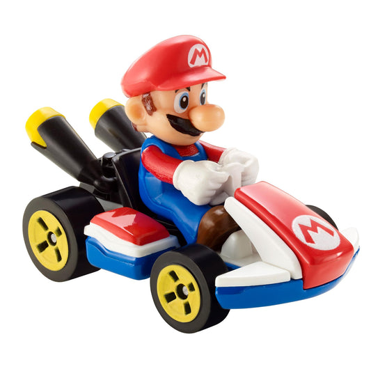 Hot Wheels Mario Kart Luigi 1:64 die-cast model ideal for fast-track stunts.