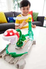Hot Wheels Mario Kart Thwomp Ruins with Mario kart for thrilling obstacle challenges.