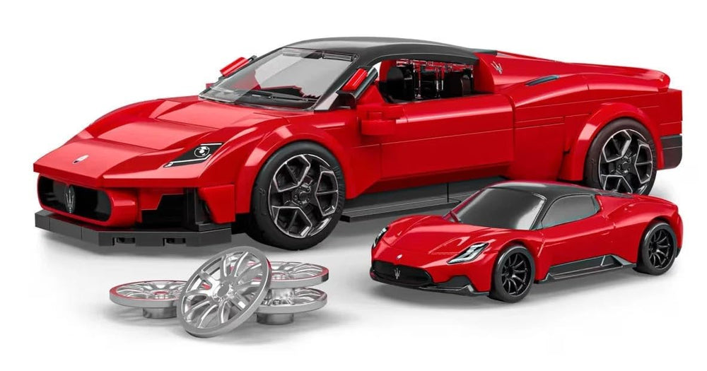 Hot Wheels Maserati MC20 kit creates a collectible-ready display.