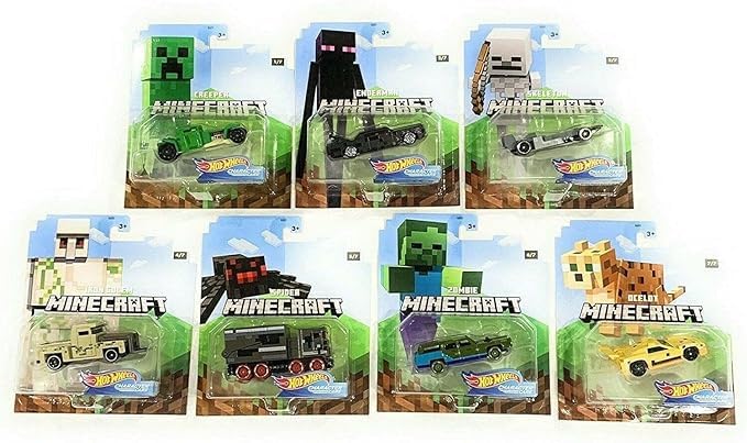 Hot Wheels Minecraft Iron Golem car as a standout display piece.