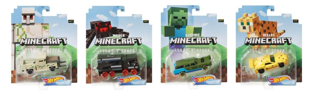 Hot Wheels Minecraft Zombie car ready for imaginative battles.