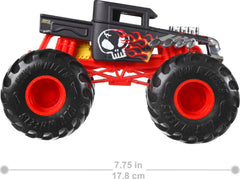 Hot Wheels Monster Trucks die-cast body with authentic details for collectors.