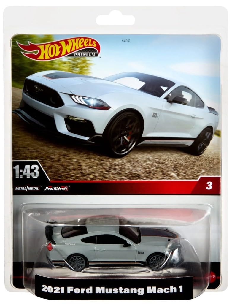 Hot Wheels Mustang Mach 1 front view in premium 1:43 scale for display