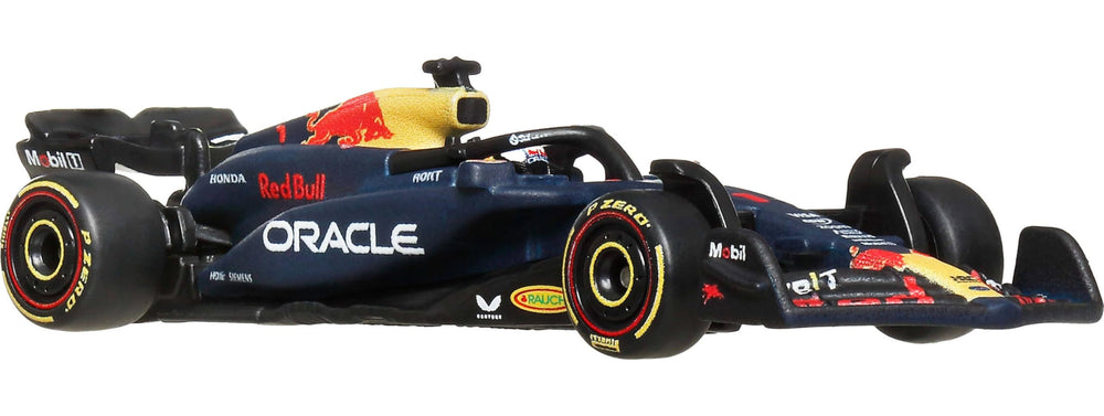 Hot Wheels Oracle Red Bull RB20 rear view highlighting precise taillight accents for display