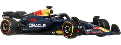 Hot Wheels Oracle Red Bull RB20 rear view highlighting precise taillight accents for display