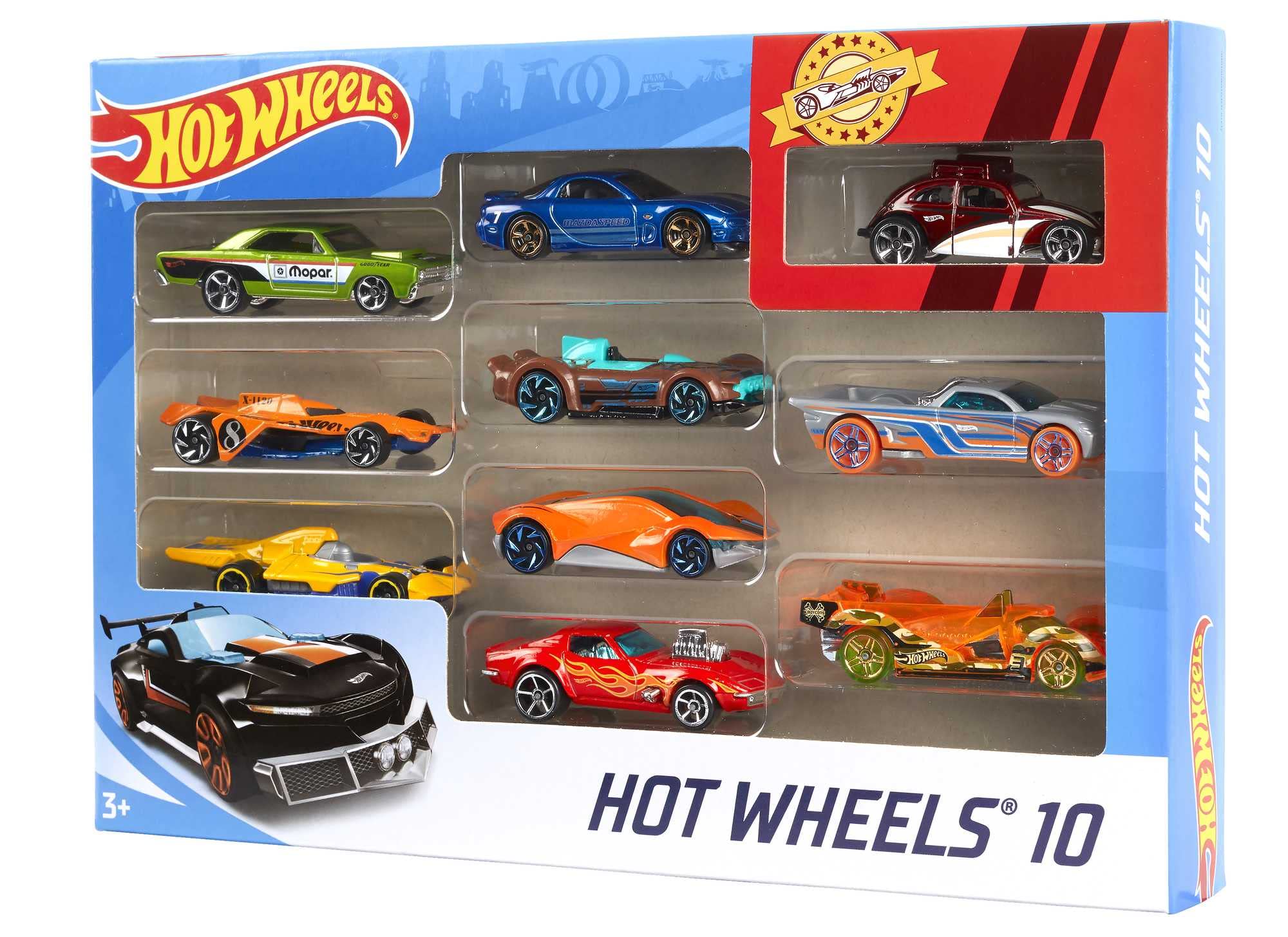 Hot Wheels push-around play set for quick races.