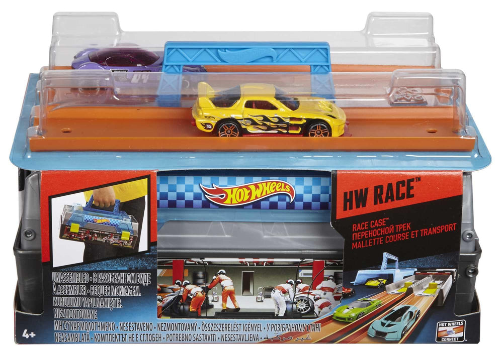 Compact storage case keeps cars and launchers organized