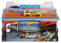 Compact storage case keeps cars and launchers organized