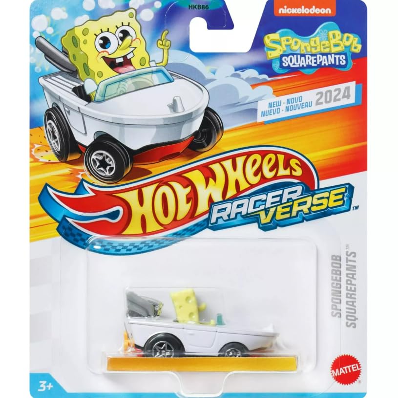Hot Wheels Racer Verse SpongeBob SquarePants die-cast car for display and race
