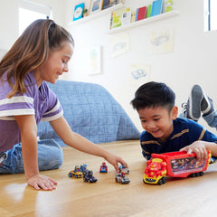 Hot Wheels RacerVerse Hulkbuster Hauler detachable cab enables standalone play