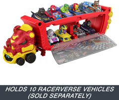 Hot Wheels RacerVerse Hulkbuster Hauler Marvel graphics boost visual appeal during play