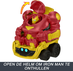 Hot Wheels RacerVerse Hulkbuster Hauler stores up to 10 cars for organized play
