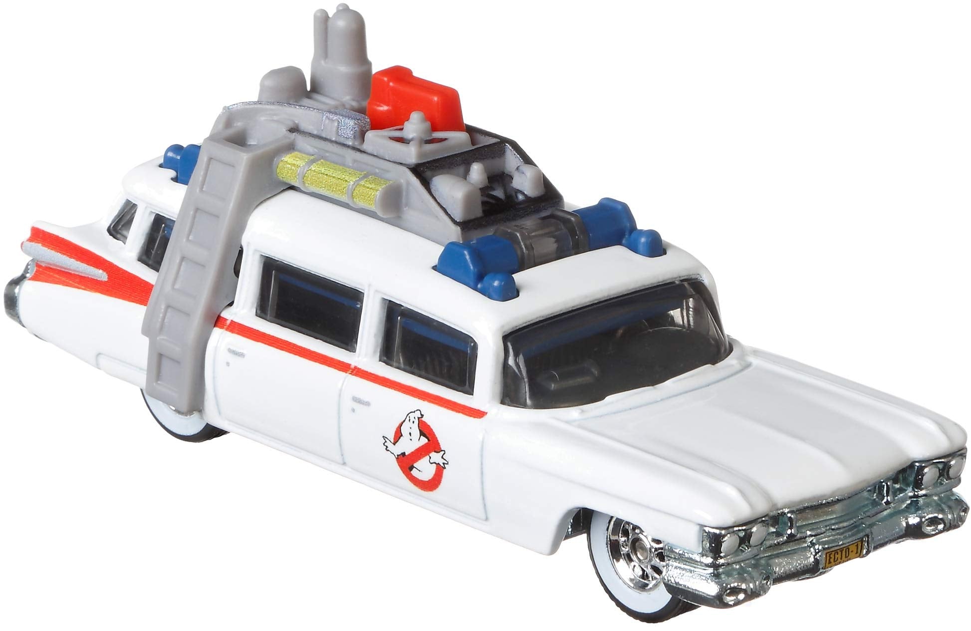 Hot Wheels Real Riders ECTO-1 die-cast vehicle for display and gifting.