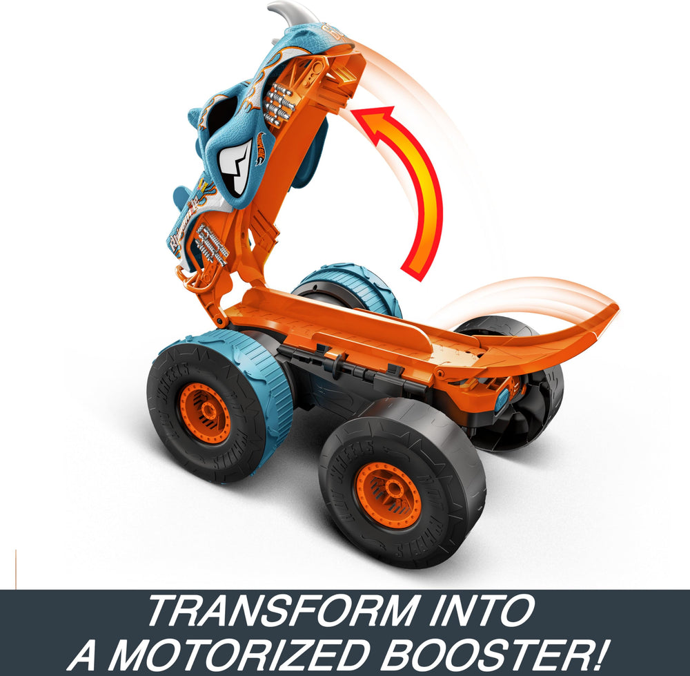 Rhinomite performs a 360-wheelie stunt for dramatic action.