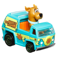 Hot Wheels Scooby-Doo Mystery Machine front view shows vibrant die-cast styling for pretend racing