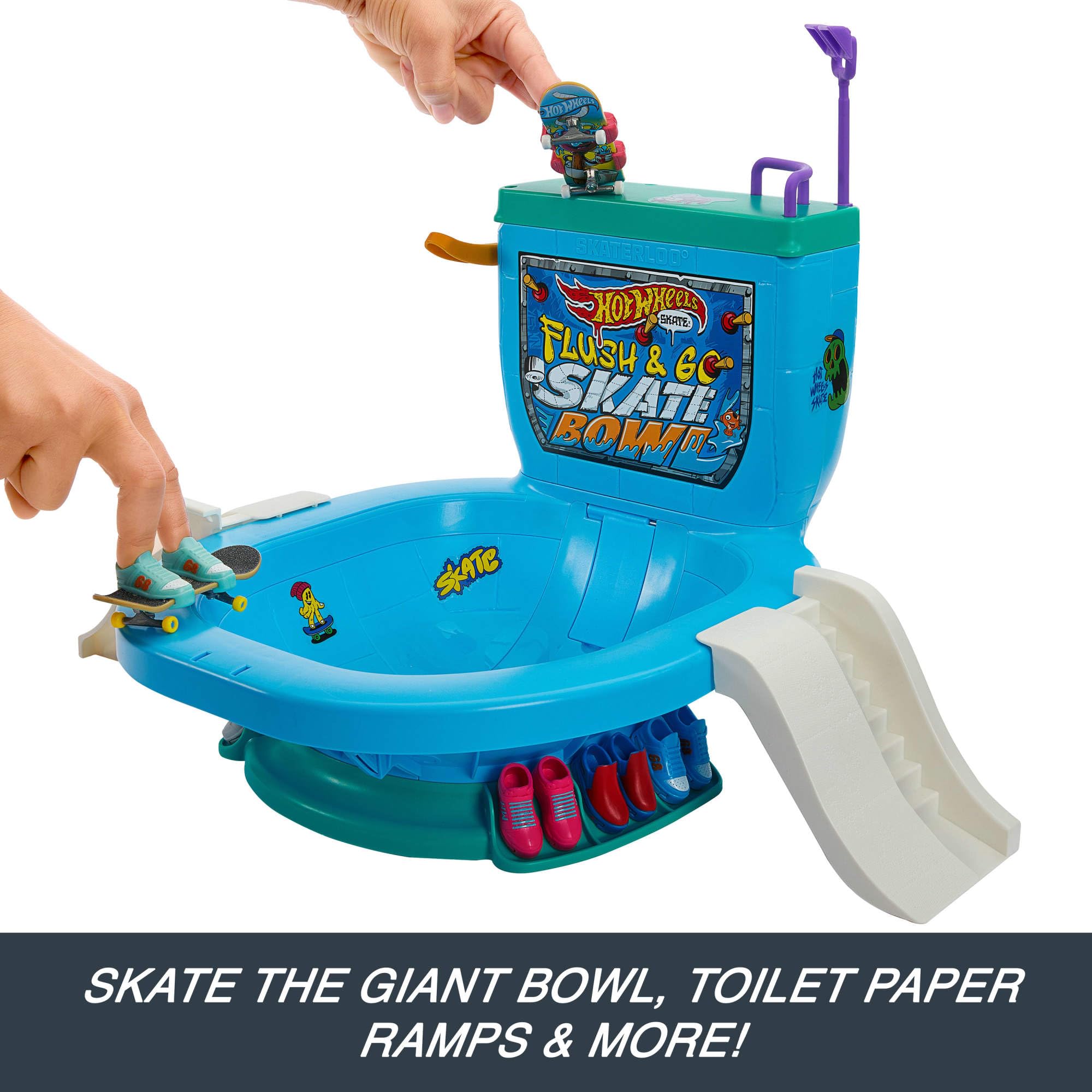 Removable skate shoes included for on-the-spot trick practice.