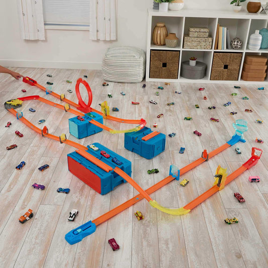 Hot Wheels straight track piece designed for smooth, fast racing