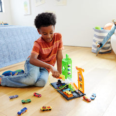 Hot Wheels Super Recharge Fuel Station launchers ignite quick play action.