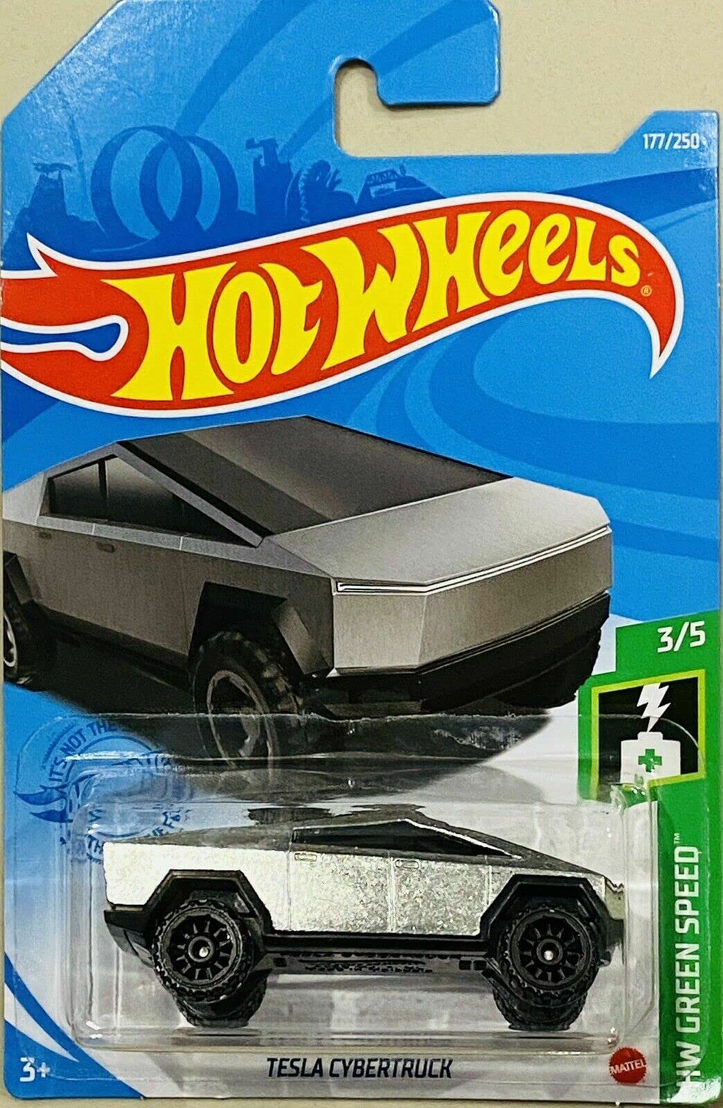 Hot Wheels Tessla 2021 177/250 side view detailing the die-cast finish for display.