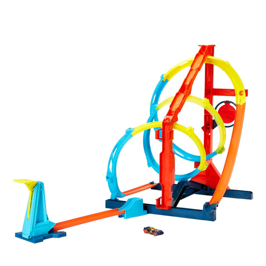 Hot Wheels corkscrew twist playset with looping tracks for dynamic racing action