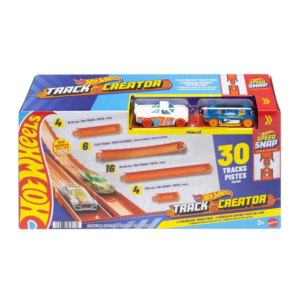 Hot Wheels Track Creator Deluxe Pack shown for creative racing layouts and build potential