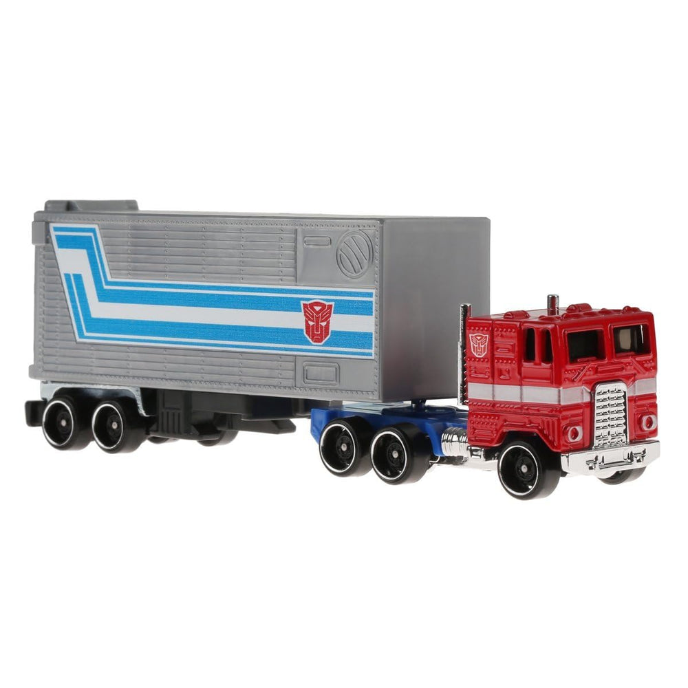 Optimus Prime on track ready for high-speed races with a 2-foot track section