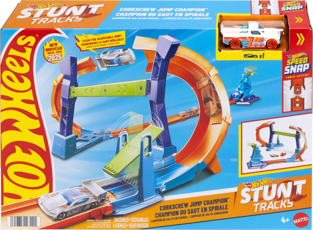 Hot Wheels landing flipper action that finishes the jump.