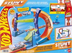 Hot Wheels landing flipper action that finishes the jump.