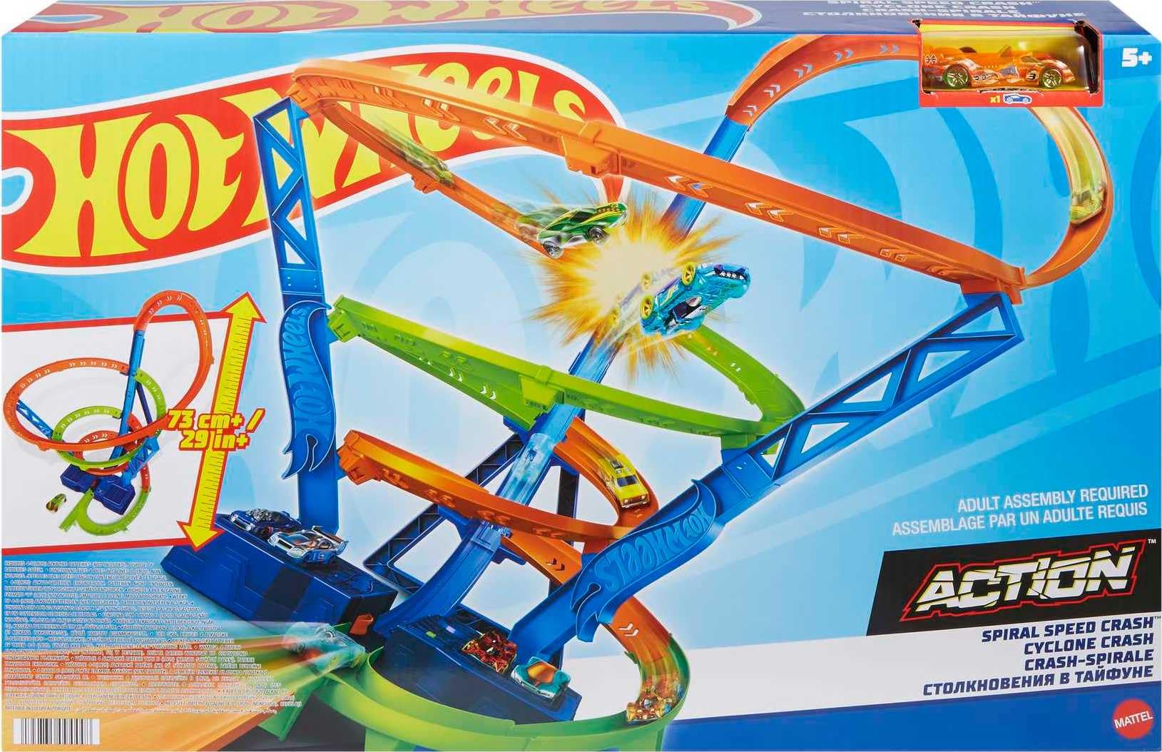 Hot Wheels storage area holds up to six cars for organization.